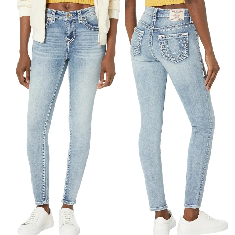 NWT True Religion Halle Mid-Rise Super Skinny Super T in Nominated